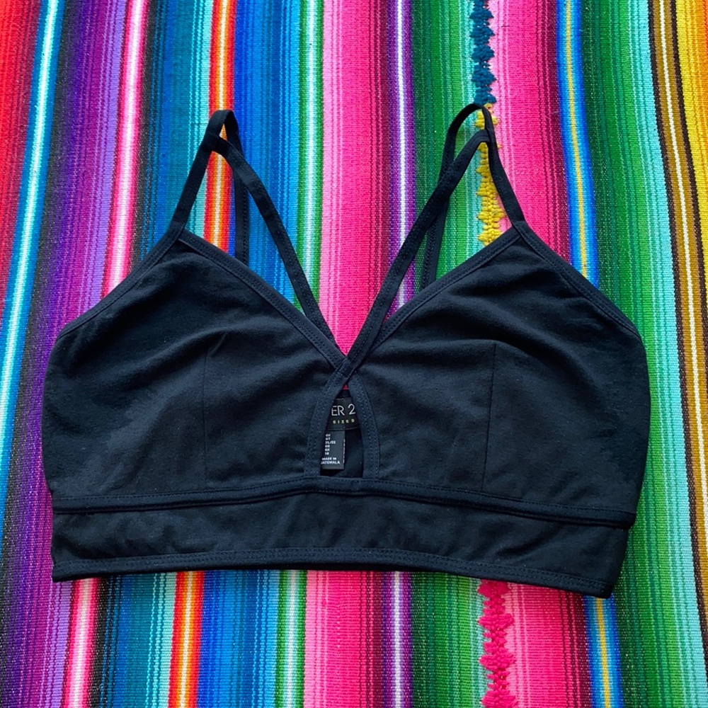 Forever 21 Curve Black Strappy Keyhole Bralette